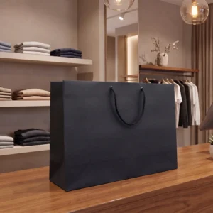 papiertaschen für boutique, große papiertaschen schwarz matt
